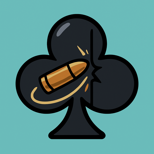 Just the club from this picture with an icon representing a bullet ricocheting from a wall in the center of it.