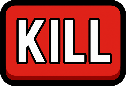 Kill button.
In-Game asset.  2d.  High contrast.  No shadows
