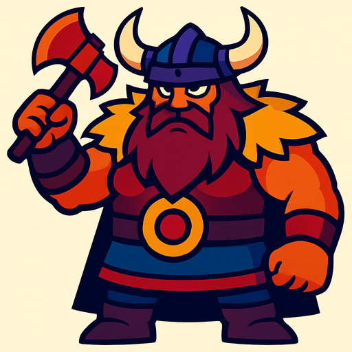 Wiking boss.
In-Game asset.  2d.  High contrast.  No shadows