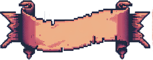 A banner to show a message, pixel art.
Single Game Texture. In-Game asset. 2d. Blank background. High contrast. No shadows.