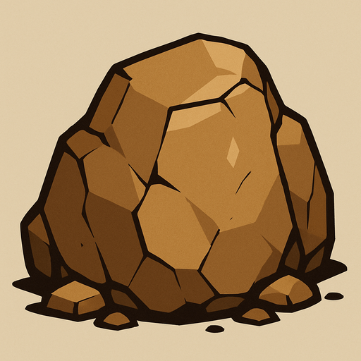 create motionless giant rock.
In-Game asset.  2d.  High contrast.  No shadows