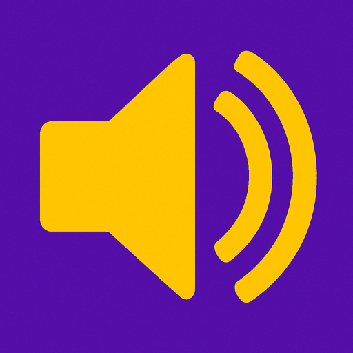 Symbol of opening speaker.
In-Game asset.  2d.  High contrast.  No shadows