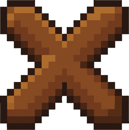 2d pixel art high quality, brown X.
In-Game asset.  2d.  High contrast.  No shadows