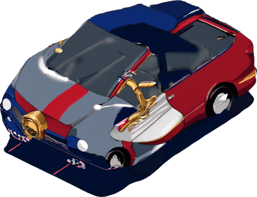 in red and blue colour with gold tyre