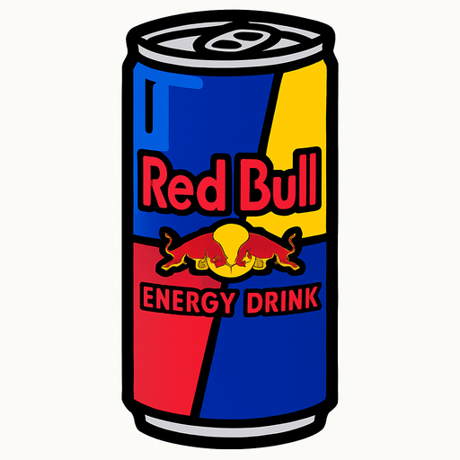 redbull energy drink.
In-Game asset.  2d.  High contrast.  No shadows