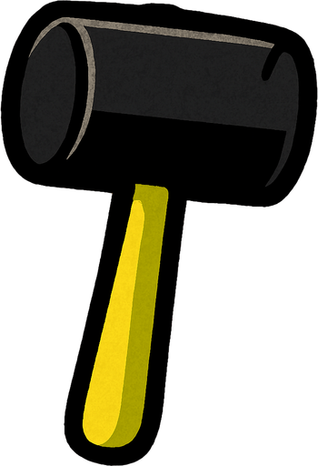 Rubber mallet.
In-Game asset.  2d.  High contrast.  No shadows
