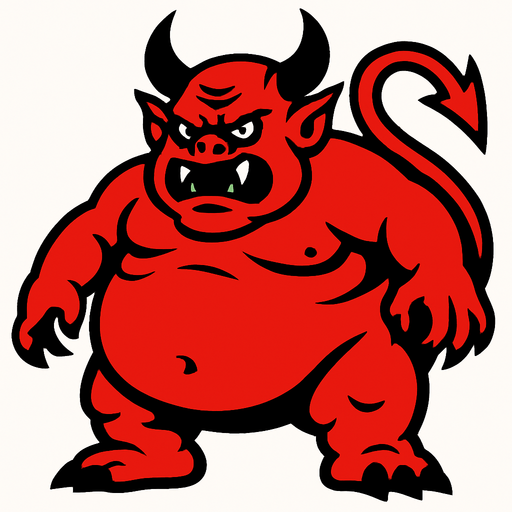 fat demon.
In-Game asset.  2d.  High contrast.  No shadows
