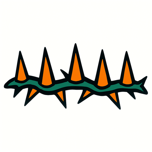 dikenler.
In-Game asset.  2d.  High contrast.  No shadows