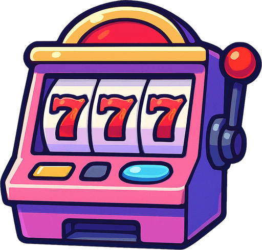 An icon of a slot machine. Anime style. High definition..
In-Game asset.  2d.  High contrast.  No shadows
