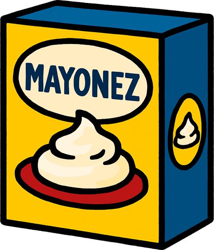 Mayonez kutusu.
In-Game asset.  2d.  High contrast.  No shadows