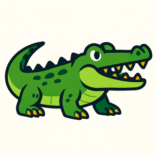Crocodile.
In-Game asset.  2d.  High contrast.  No shadows