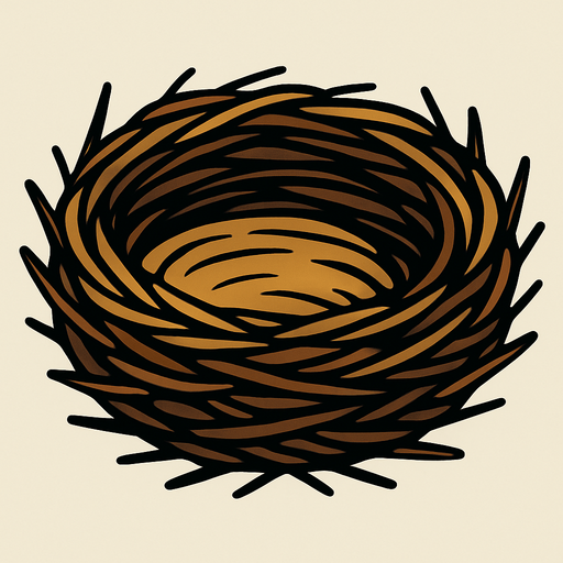 kuş yuvası.
In-Game asset.  2d.  High contrast.  No shadows