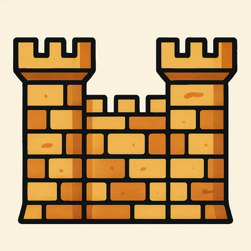 castle wall.
In-Game asset.  2d.  High contrast.  No shadows