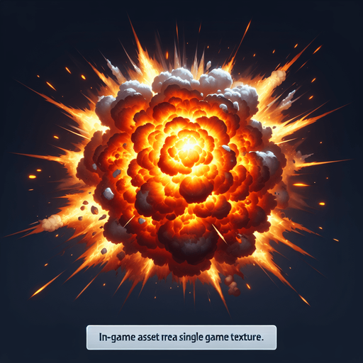 2d explosion.
Single Game Texture. In-Game asset. 2d. Blank background. High contrast. No shadows. realistic.