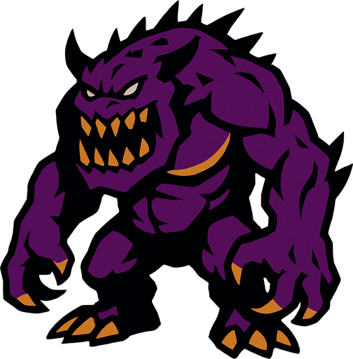 Big monster.
In-Game asset.  2d.  High contrast.  No shadows