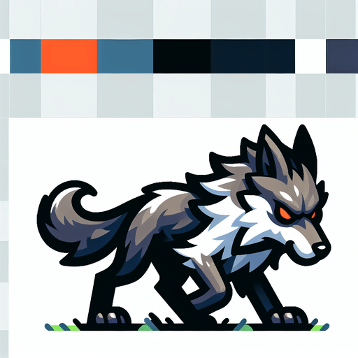 An animated image a fierce wolf.
Single Game Texture. In-Game asset. 2d. Blank background. High contrast. No shadows.