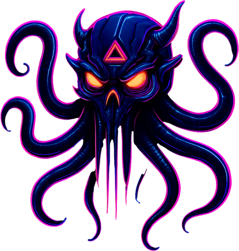 Cutout, only one, cyberpunk neon glow