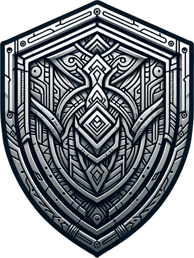 Shield icon.
Single Game Texture.  In-Game asset.  2d.  Blank background.  No shadows