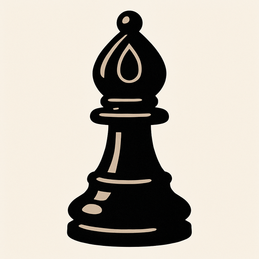 Chess black bishop.
In-Game asset.  2d.  High contrast.  No shadows