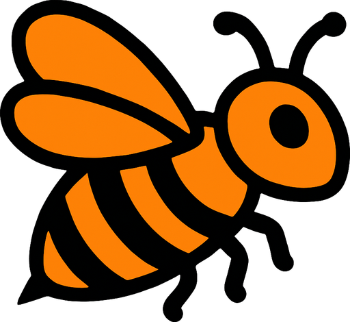 Abeille orange.
In-Game asset.  2d.  High contrast.  No shadows