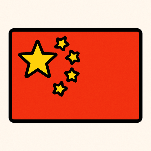 china flag.
In-Game asset.  2d.  High contrast.  No shadows