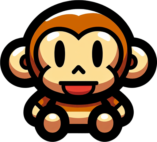 generate a monkey.
Single Game Texture.  In-Game asset.  2d.  Blank background.  High contrast.  No shadows
