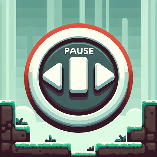 pause button for endless runner game.
Single Game Texture. In-Game asset. 2d. Blank background. High contrast. No shadows.