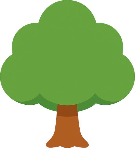 a single simple kawaii tree without outlines and no face, for a non-distracting game background.
In-Game asset.  2d.  High contrast.  No shadows