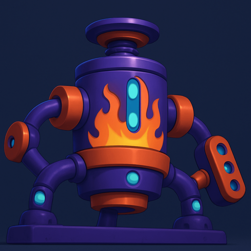 оставить как есть и стиль и цвета, дорисовать огонь на корпусе и переделать чуть конструкцию