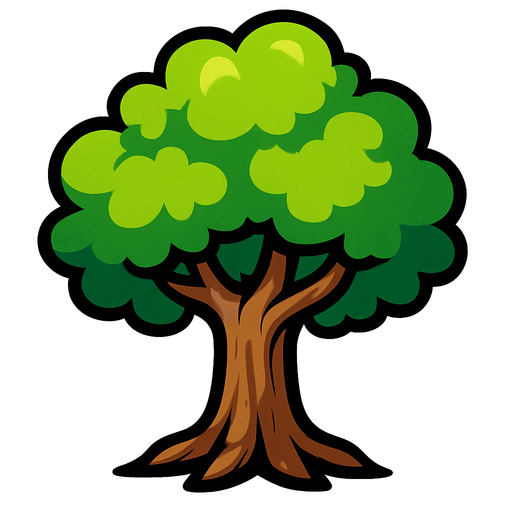 Copa de un arbol animado.
In-Game asset.  2d.  High contrast.  No shadows
