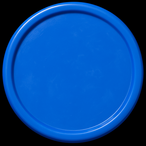 Circle realistic plastic blue.
In-Game asset.  2d.  High contrast.  No shadows