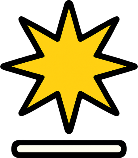 звездочка которая символизирует ритический удар над головой в игре.
In-Game asset.  2d.  High contrast.  No shadows