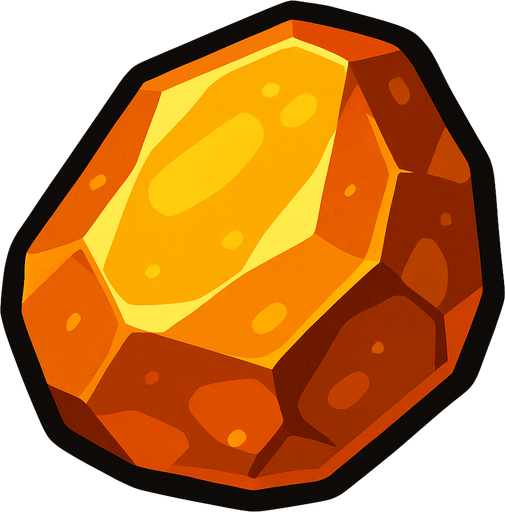 amber stone.
In-Game asset.  2d.  High contrast.  No shadows