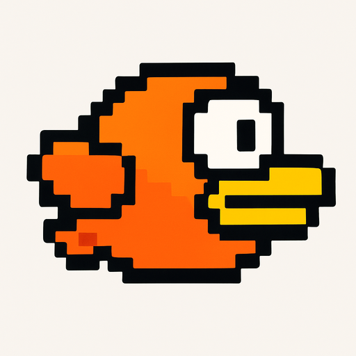 Bird flappy.
In-Game asset.  2d.  High contrast.  No shadows