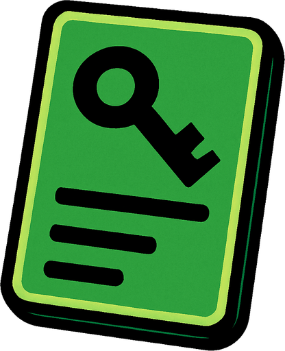 green card.
In-Game asset.  2d.  High contrast.  No shadows
