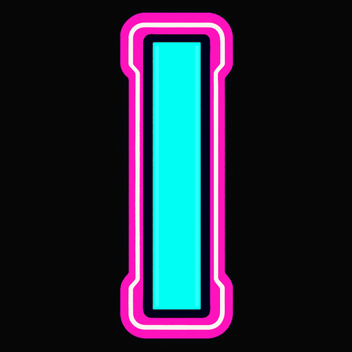 neon turquoise pole. covered with neon pink frame.
In-Game asset.  2d.  High contrast.  No shadows