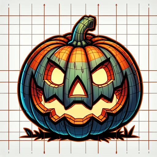 Halloween pumpkin.
Single Game Texture. In-Game asset. 2d. Blank background. High contrast. No shadows.