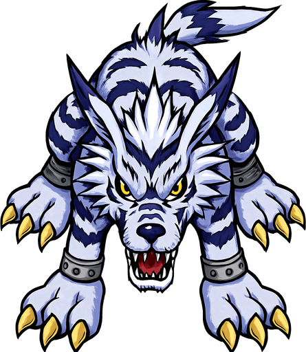 Garurumon, visto desde arriba, detalles muy altos, sin errores idéntico.
In-Game asset.  2d.  High contrast.  No shadows