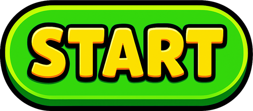 Boton de juego que diga "START".
In-Game asset.  2d.  High contrast.  No shadows