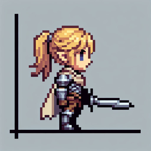 pixel art of single fantasy character facing left.
Single Game Texture. In-Game asset. 2d. Blank background. High contrast. No shadows.