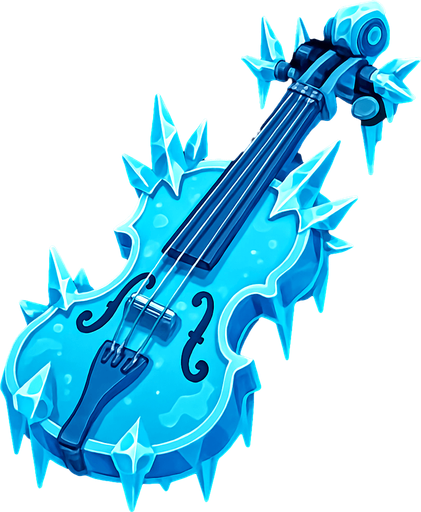 Violin congelante.
In-Game asset.  2d.  High contrast.  No shadows