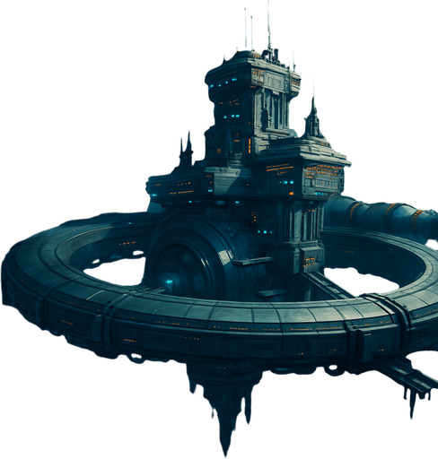 Fullscreen modern App Store landscape banner, 16:9, high definition, for a game titled "Uzay İstasyonu" and with the description "Kendi uzay kolonini kur, kaynakları topla, otomasyon sistemleri geliştir ve diğer kolonilerle stratejik savaşlara girerek galaksinin hakimi ol!". No text on banner!, Uzay istasyonu