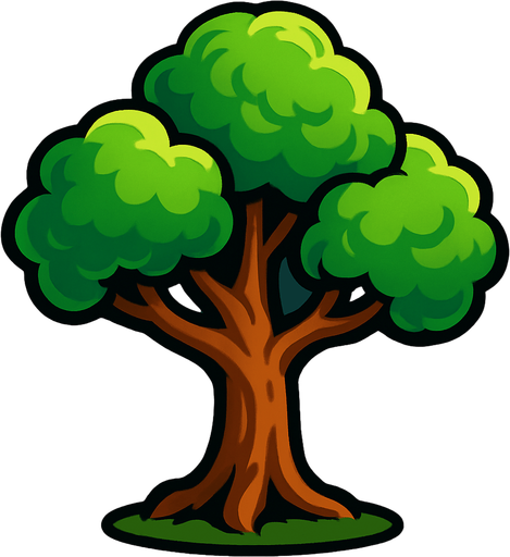 Tree.
In-Game asset.  2d.  High contrast.  No shadows