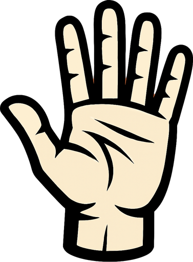 A hand.
In-Game asset.  High contrast.  No shadows. 2 d
