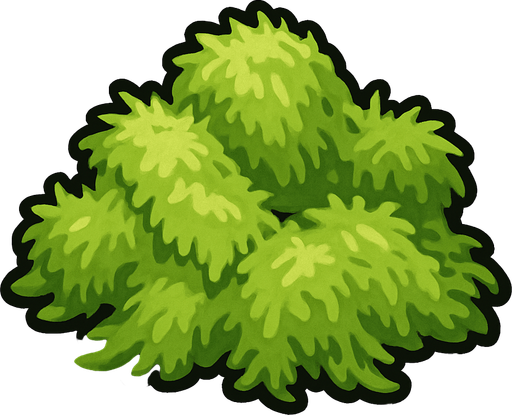 light green moss.
In-Game asset.  2d.  High contrast.  No shadows