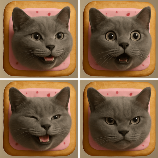 Sprite sheet of head only with different face expressions : smile, surprise, fear, laught, angry...
KEEP SAME ORIENTATION