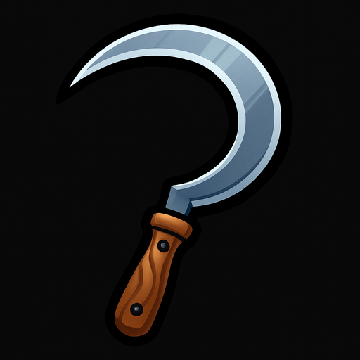 Mowing sickle.
In-Game asset.  2d.  High contrast.  No shadows