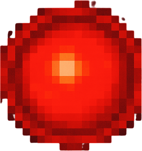 2d pixel high quality A red charcing glowing ball. Bright red core with subtle outer glow. 
Single Game Texture. In-Game asset. 2d. Blank background. High contrast. No shadows.