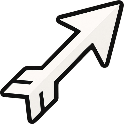 An arow white.
In-Game asset.  2d.  High contrast.  No shadows