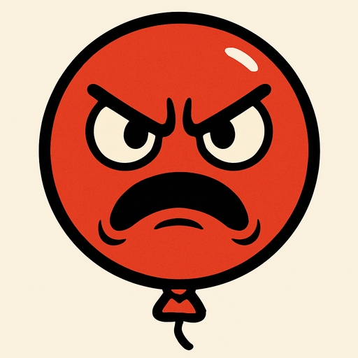 globo con cara enojada.
In-Game asset.  2d.  High contrast.  No shadows